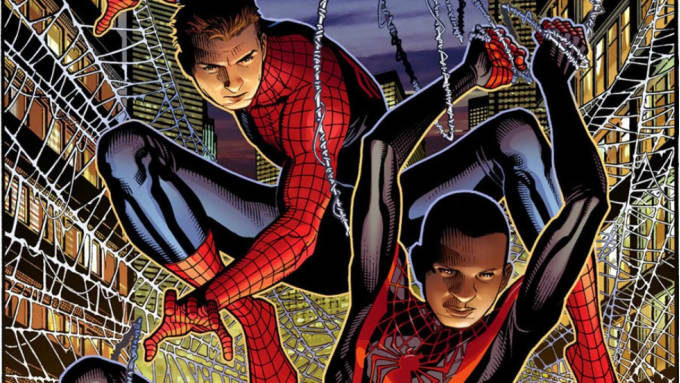 Peter Parker and Miles Morales. The Spider-Men of the Marvel Universe